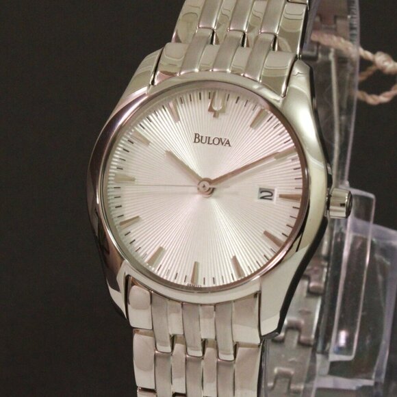 Bulova Accessories - Bulova Ladies Classic Watch Silver Textured Dial Raised Indices Stainless 29mm